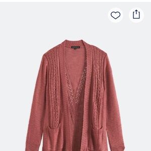Elegant Mauve Open-Front Cardigan